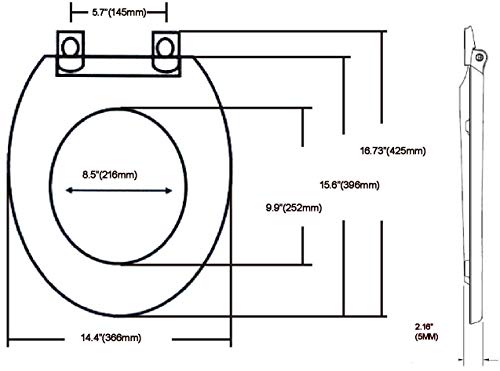 J&V Textiles Round Toilet Seat With Easy Clean & Change Hinge (Wooden Grain)