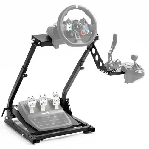 Dardoo Racing Steering Wheel Stand with Shifter Lever fit for Logitech G27 G25 G29 G920, Thrustmaster, Gaming Racing Simulator Stand Adjustable Stabilized without Wheel Shifter Pedal Handbrake