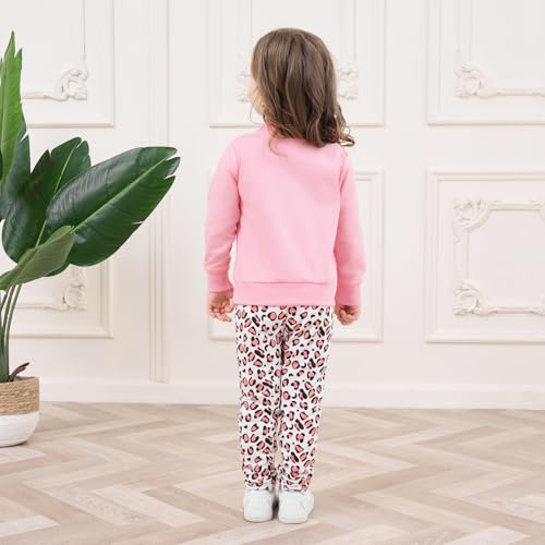 Image of Toddler Valentines Day Outfit Girl Valentines Outfit Heart Graphic Sweatshirts Tops Tutu Leggings with Skirt 3t-9t