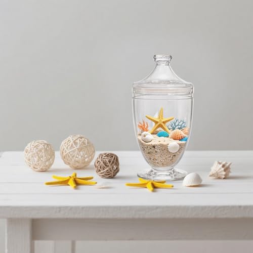 Hacaroa 2 Pack Acrylic Apothecary Jars with Airtight Lids, 46 Oz Clear Plastic Candy Cookie Jars for Candy Buffet, Decorative Bathroom Canister Container for Bath Salt, Vanity, Party, Wedding - Cosy Home Interiors Hacaroa 2 Pack Acrylic Apothecary Jars with Airtight Lids, 46 Oz Clear Plastic Candy Cookie Jars for Candy Buffet, Decorative Bathroom Canister Container for Bath Salt, Vanity, Party, Wedding - Image 8