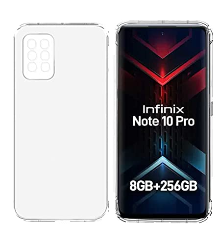 Image of Soft Flexible Silicone Back Cover Compatible with Infinix Note 10 Pro /Infinix Note 10, Transparent Case