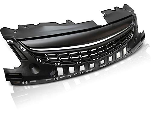 Griglia Anteriore Centrale Sportiva Per Opel Corsa D (2011-2014) 3/5 Porte, Nero Opaco, GV-233