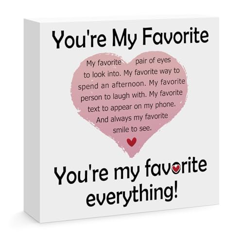 Romantic Gifts for Him Her Unique Wooden Box Sign Home Office Table Shelf Desk Decor Gift for Boyfriend Girlfriend Husband Wife Anniversary Christmas Birthday Valentines Day Gift