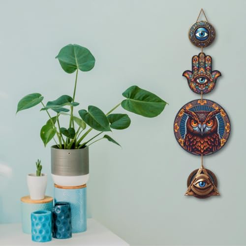 Image of CAPIO ART Welcome Wooden Quote Wall Hanging Decoration Items for Home Decor | Mdf Art for Living Room & Bedroom | Decorative Item for Office & House | Gifts Modern Wood Hanger - Owl-2