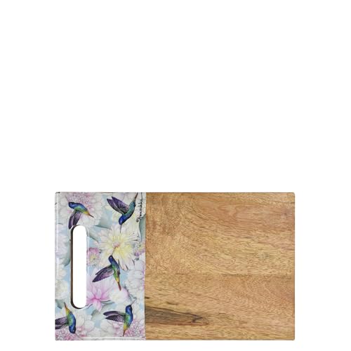 Image of Anuschka Mango Printed Small Wood Cutting Board - Home Goods Collection - 13 inch /33.02cm x 8 inch /20.32cm - Rainbow Birds