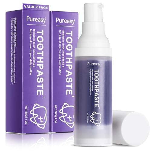 Pureasy Purple Toothpaste Color Corrector, Teeth Whitening Toothpaste for Coffee, Tea & Smoker Stain...