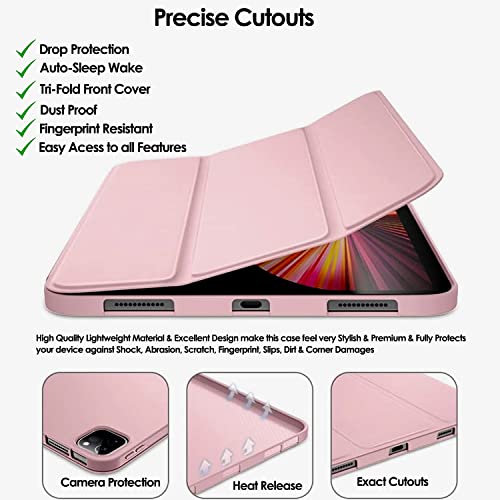 Image of DuraSafe Cases for iPad Pro 11 inch 4th 3rd 2nd Gen Case A2759 MNXE3HN /A MNXD3HN /A A2435 MNXG3HN /A MNXF3HN /A MNXJ3HN /A A2761 A2762 MNXN3HN /A MP553HN /A A2377 MHQR3HN /A MHQT3HN /A A2228 - Rose Gold
