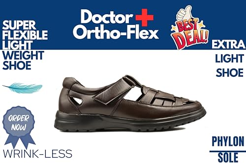 Image of Men's Orthopedic Roman Sandals | Soft Cushion Footbed | Lightweight Comfortable Anti-Skid Durable Sole | Open Toe Casual Formal Sandals for Men DASH-01
