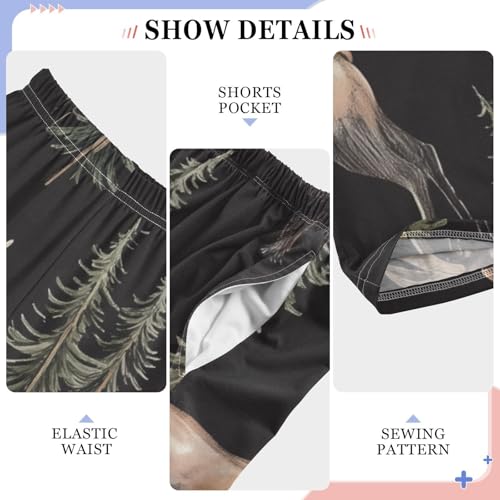 ZZXXB Moose Xmas Trees Boys Long Pants Soft Trousers Elastic Waist Kids Lounge Bottoms with Pockets S-XL4