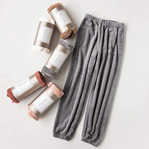 LOVIVER Calça Pijama Feminina de Inverno Pijama de Veludo Calça Camisola - cinzento