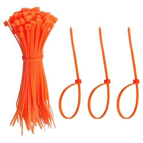 YELARXI serre-câbles plastique 4 pouces 100 pcs orange