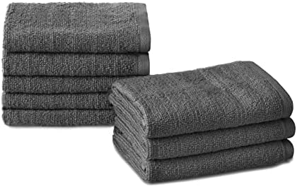 Welhome James 100% Cotton 6 Piece Towel Set | Ecru | Stripe Textured | Supersoft & Durable | Highly Absorbent & Quick Dry | Ideal For Everyday Use | 450 GSM | 2 Bath 2 Hand 2 Wash Towels