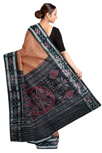 Image of COTTONSILK & KHANDUAPATA Odisha Sambalpuri Handloom Ikat Women Cotton Saree, Odisha Handloom Handmade Pure Cotton Khandua Saree, Ikkat Orissa Traditional Handloom Saree Without Blouse 430