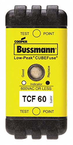 Eaton BUSSMANN 60A Time Delay Plastic Fuse with 600VAC/300VDC Voltage Rating; TCF Series