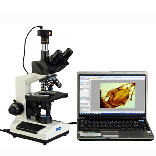 OMAX - M837ZL-C100U 40X-2500X Full Size Lab Digital Trinocular Compound LED Microscope with 10MP USB Camera and 3D Mechanical Stage