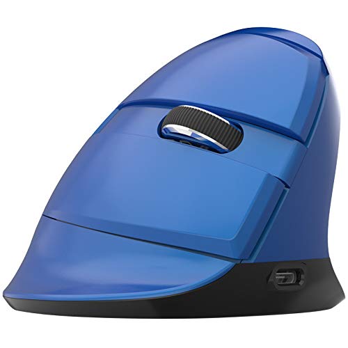 Bluetooth-verbindung 2.4ghz Ergonomische Funkmaus, Optische Vertikale Kabellose Maus Für Windows, Mac, Linux, Blue