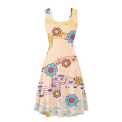 Image of Dreaweet Casual Sleeveless Dresses for Women Girls, Round Neck Tank Dresses with Pockets Summer Sundress Size XS-4XL