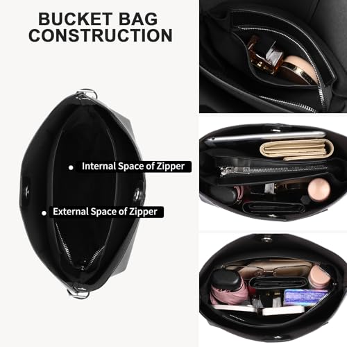 Bolso Tote de cuero para mujer con asa grande miniatura 3