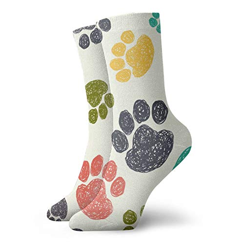 Vintage Animal Paw Socks Unisex Adult Casual Crew Socks Art Printing Crew Socks Sporty,Short Socks