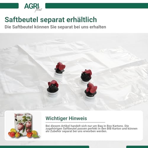 Caja de cartón con bolsa de 3 litros AGRI plus con diseño de manzana para zumo, 50 unidades 6