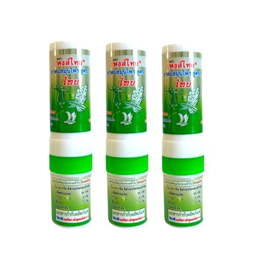 Hong Thai Geurstift, traditionele Thaise inhaleerstift met etherische oliën, 100% natuurlijk, aroma-stick tegen verkoudheid en hoofdpijn, groen (3)