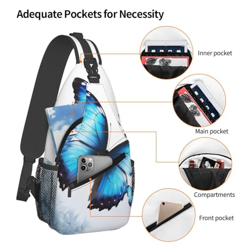 Bolso Cruzado para Hombre Azul Mariposa miniatura 4