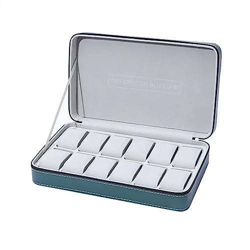 Boîte à montres cuir PU 12 compartiments, support montre multifonctionnel et boîte bijoux