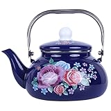OQHAIR Esmalte Galaxy Full Starry Sky Whistling Kettle Tetera Llamada Pot Selfsounding Pot Cocina de inducción Gas Universal (Color : Blue, Size : One Size) (Blue One Size)