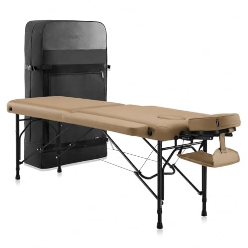 Image of Portable Massage Table, Lightweight Folding Aluminum Frame, Tan