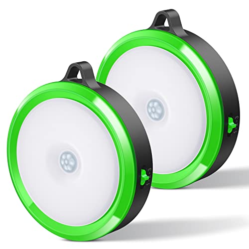 EMNT [2er-Set LED-Nachtlicht mit automatischem Bewegungs- / Lichtsensor, einstellbarer magnetischer Ladewand-Nachtlampe für Garage, Babyzimmer, Kleiderschrank, Bett, Wohnzimmer, Grün Cover