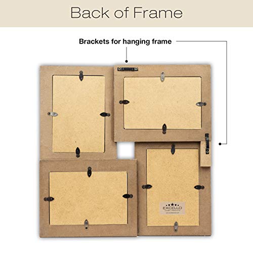 Collage Picture Frames From Rustic Distressed Wood: Holds Four 4X6 Photos: Ready To Hang. Shabby Chic, Driftwood, Barnwood, Farmhouse, Reclaimed Wood Picture Frame Collage (White & Turquoise) #TOP2