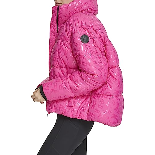 DKNY Women's Performance Repreve Fill Boxy High Low Puffer3