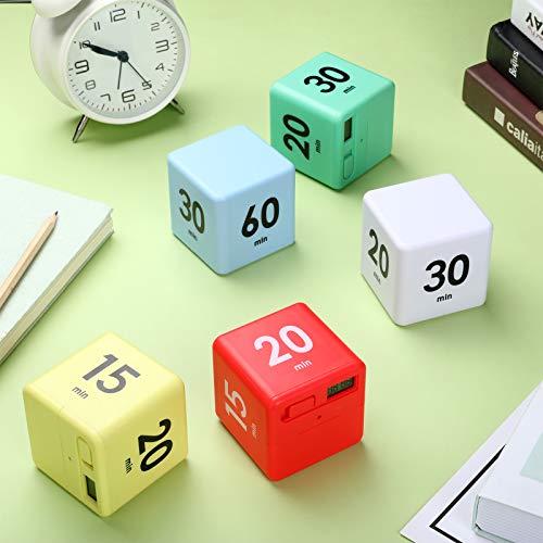 image for Weewooday 2 Pieces Cube Timers Gravity Sensor Flip Timer Kitchen Timer