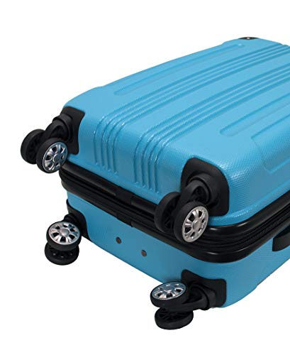 Image of Rockland London Hardside Spinner Wheel Luggage, Turquoise, 3-Piece Set (20 /24 /28)
