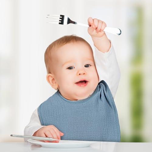 Image of Toulite 6 Pack Muslin Baby Bibs Baby Bandana Drool Bibs Cotton for Unisex Boys Girls Soft Absorbent for Teething and Drooling