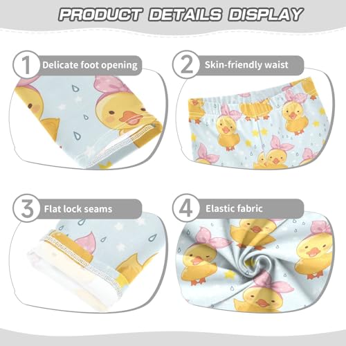 Cute Little Duck Girls' Leggings Toddler Doodles Pink Headband Kids Yoga Pants Dance Active Tights 4T3