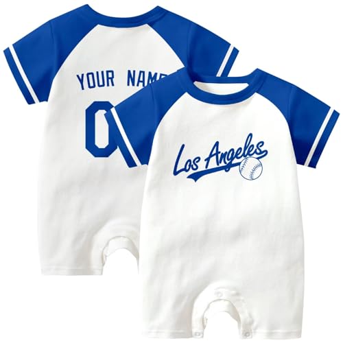Image of KREDE Baby Clothes Unisex Bodysuit White Custom Name Number for Baby Boys