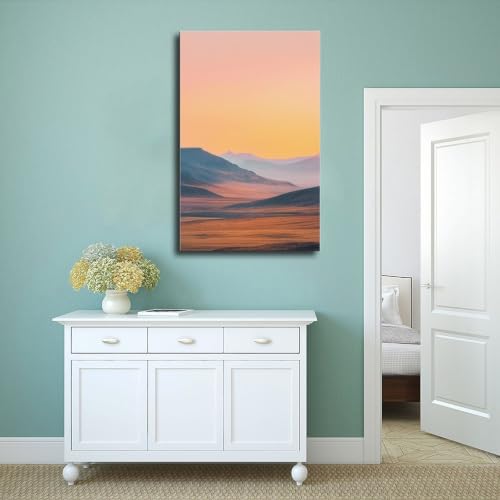 Impression sur toile crépuscule du désert pour déco de chambre et bureau 61x91 cm - 4