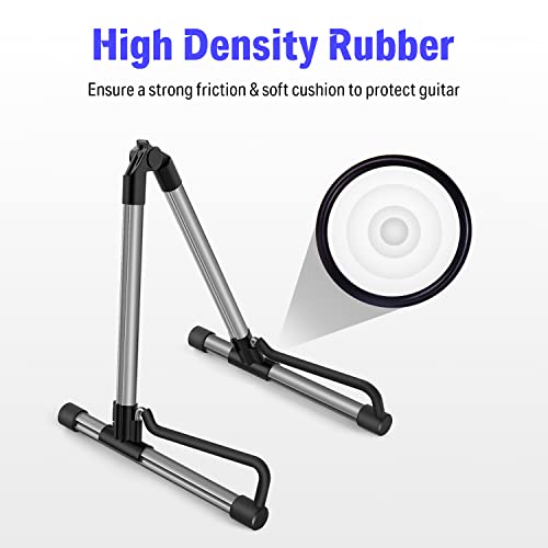 Donner Guitar Stand, Adjustable Folding Acoustic Electric Guitar Stands Floor, Classical Metal Travel Stand for Bass Mandolin Bass Banjo Ukulele (Gray) - DS-1 - image 2