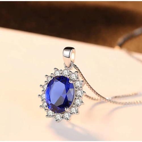Collier bleu saphir en argent 925, bijou d'exception - 2