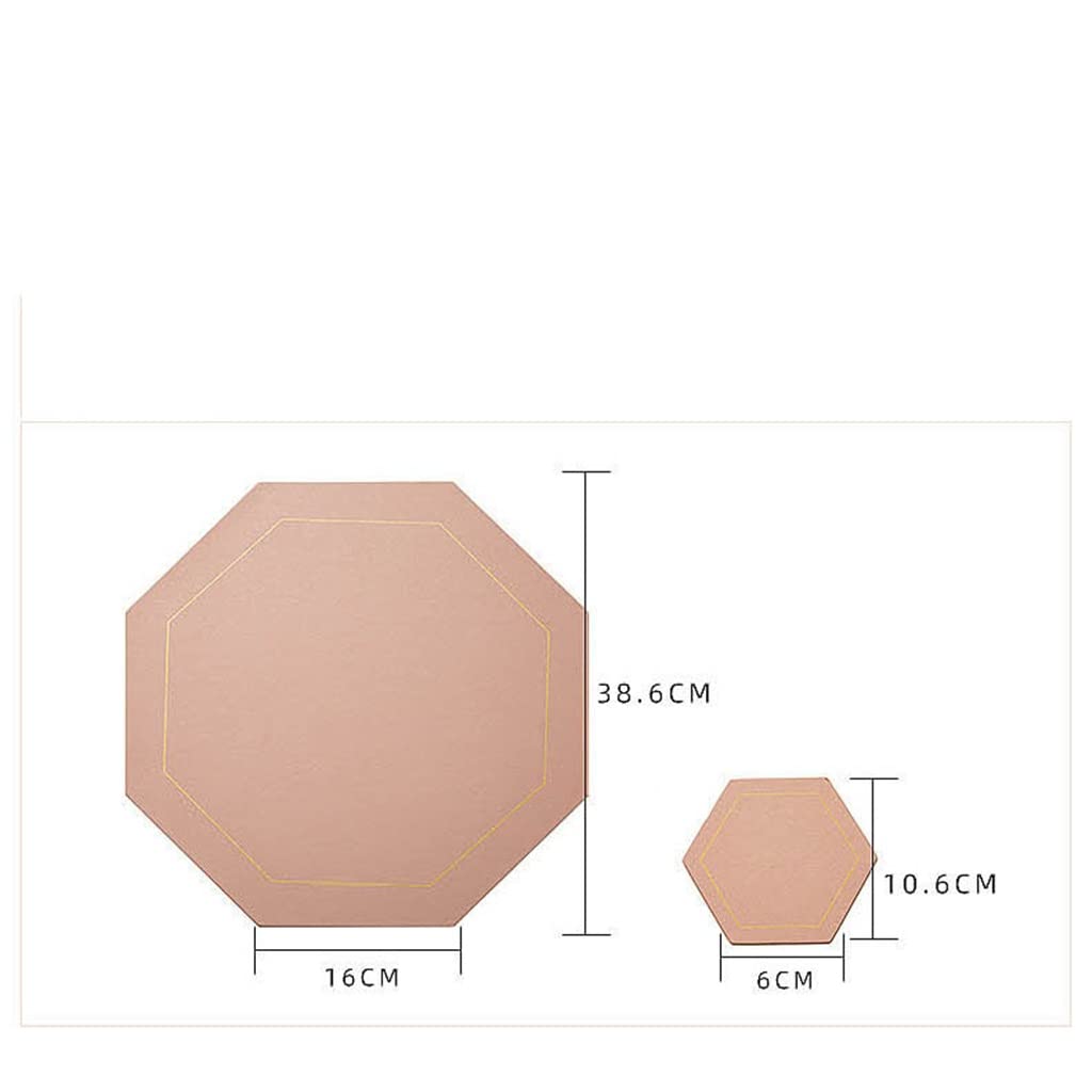6 Pcs Napperon en Cuir Coussin Isolant Napperons Occidentaux sous-Verres Tapis de Table Vaisselle Cuisine Accessoire (Color : F) HGCHH