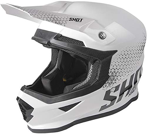 SHOT casque cross furious raw blanc noir verni Taille S
