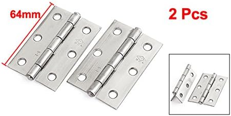 Sourcingmap 2 Pcs Stainless Steel Folding Cabinet Door Hinge 64mm x 43mm - Image 3