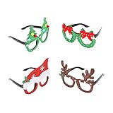 【Varias apariencias】Estas gafas son todos bonitos diseños de temática navideña, incluidos árboles de Navidad, lazos, sombreros navideños y cuernos de reno. Es una decoración navideña ideal para crear un ambiente agradable e interesante.