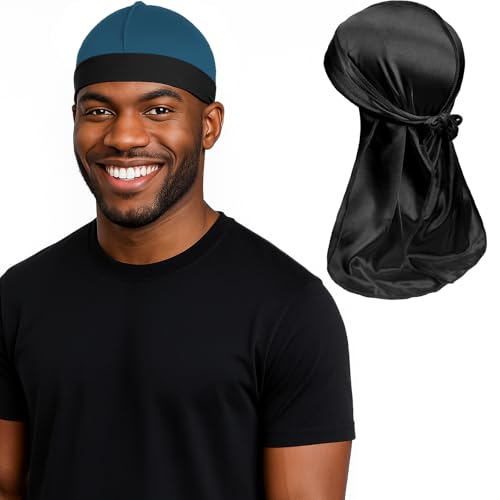 Image of Premium Durag Pack for Men, Silky Doo Rag Cap for 360 540 720 Waves