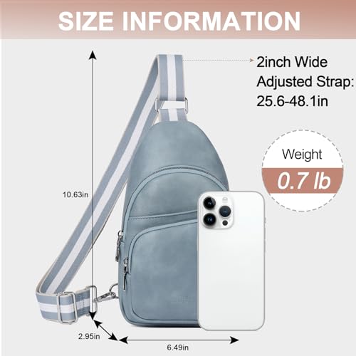 Image of CLUCI Sling Bag for Women, Vegan Leather Fanny Pack Crossbody Bags for Women, Chest Bag With Guitar Strap