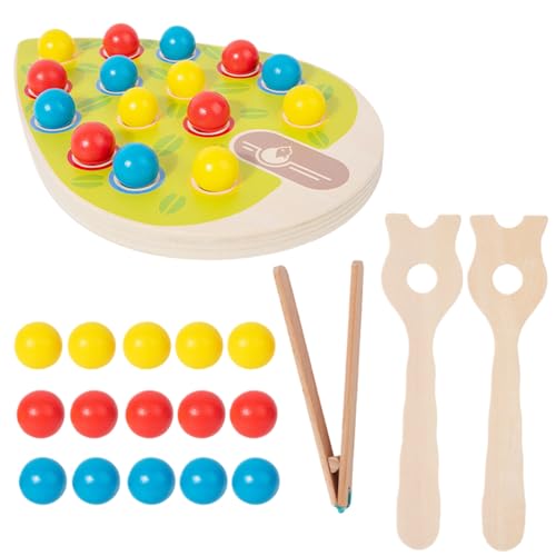 Generisch Juego de cuentas de madera para clasificar colores | Contar y asignar juguetes educativos para el área de promoción guardería niña