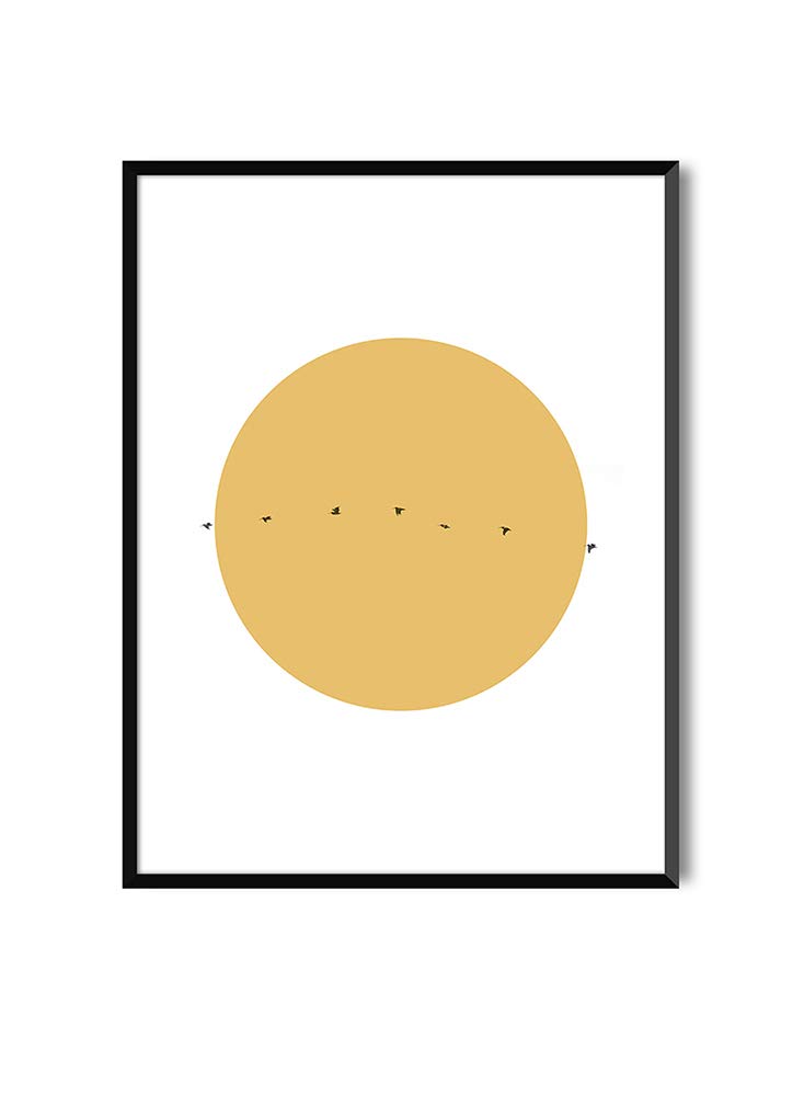 MILUKADecorative Art Print for Frame | Poster Nordic Style, Relaxing | BIRDS AT SUNSET (30 x 40 cm, Air wave birds)