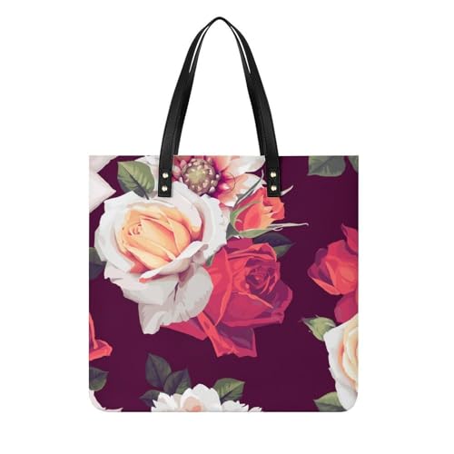 Sac à bandoulière rose blanche et rouge | Grand sac à main shopper et tote bag voyage femme