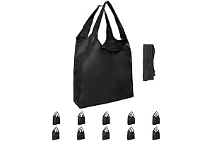 Aricsen 10 Pack Durable Black Grocery Bags: Your Go-To for Convenient and Eco-Friendly Shopping